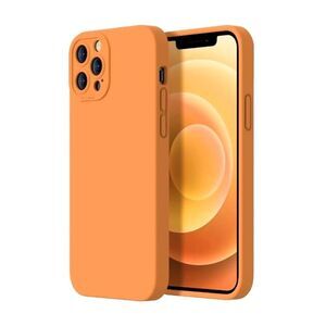 For iPhone 15 Plus Silicone Case Camera Protection Full Body Anti-Shock Orange